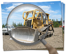 Magnifying Glass - with Machinery Picture